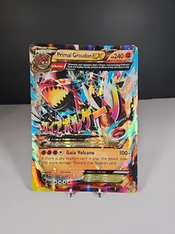 JUMBO Pokemon Mega PRIMAL GROUDON EX Card CLASH 86/160 OVERSIZED - Image 1