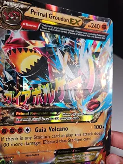 JUMBO Pokemon Mega PRIMAL GROUDON EX Card CLASH 86/160 OVERSIZED - Image 5