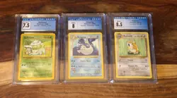 3 Graded Pokemon Card Slabs Lot CGC Vintage Collection - Image 1