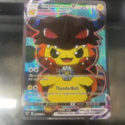 Pokemon x Digimon Greymon And Garurumon Pikachu Vcos Full Art Custom Cards - Image 2