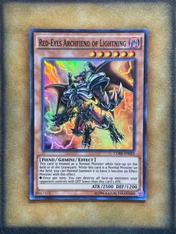 Yugioh Red-Eyes Archfiend of Lightning CORE-EN023 Super Rare LP - Image 1