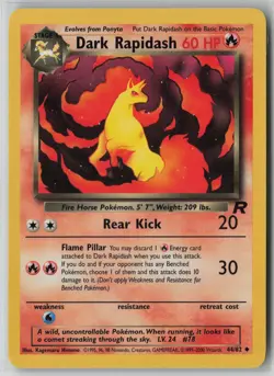 Dark Rapidash 44/82 Pokemon TCG Team Rocket Regular Card (Moderate Play) MP 1 - Image 1
