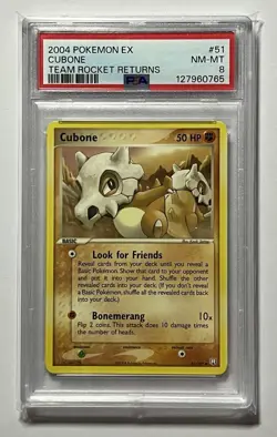 Cubone 51/109 •PSA 8 NM-MT• Common EX Team Rocket Returns 2004 Pokemon Card - Image 1