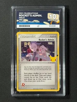 ACE 10 Rocket's Admin. 86/109 Holo Pokemon Card Celebrations Collection GEM MINT - Image 1