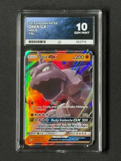 ACE 10 Onix GX 36/68 Pokemon Card Hidden Fates Holo GEM MINT - Image 1