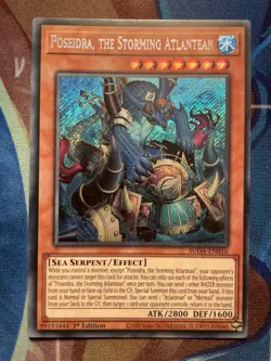 1x NM Euro-English (EU) Poseidra, the Storming Atlantean SUDA-EN016 Yugioh 1st - Image 1