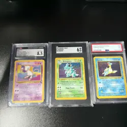 Graded Vintage Pokemon TCG 3 Card Lot PSA, SGC, CGC - Image 1