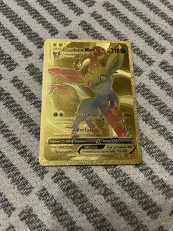Leafeon VMAX 001/203 Rainbow HP310 - Gold Foil Fan Art Pokemon Card - NM - Image 1