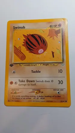 MAKE OFFER Swinub 57/64 Common Neo Revelation 1st Edition Pokemon Card - Image 1