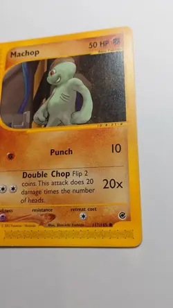 💥 Machop Pokemon 2002 TCG Expedition Base Set 117/165 Vintage Card MP - Image 4