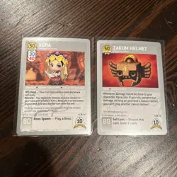 2x Maple Story Cards - Aura + Zakum Helmet - Private Listing For MatthewBouchard - Image 1