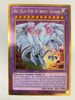 YUGIOH! Neo Blue-Eyes Ultimate Dragon MVP1-ENG01 Gold Rare 1st Edition NM - Image 1