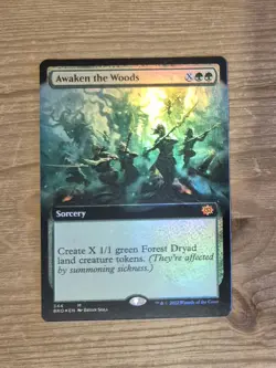 Awaken the Woods Foil Extended Art The Brothers' War Magic MTG NM - Image 1