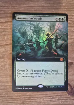 Awaken the Woods Foil Extended Art The Brothers' War Magic MTG NM - Image 2