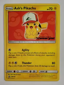 Lightly Played - Pokemon Ash's Pikachu #SM109 - I Choose You Movie Promo - Image 1