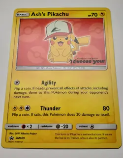 Lightly Played - Pokemon Ash's Pikachu #SM109 - I Choose You Movie Promo - Image 5