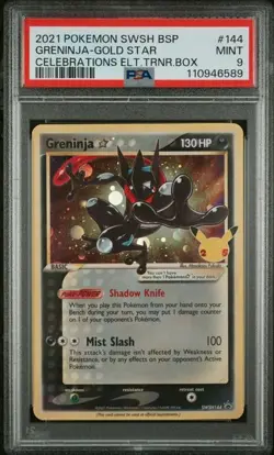 PSA 9 Greninja Gold Star Promo SWSH144 Pokemon Celebrations ETB English - Image 1