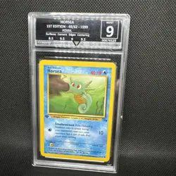 Horsea 1st Edition Fossil 49/62 WOTC Vintage Pokemon 1999 grade 9 - Image 1