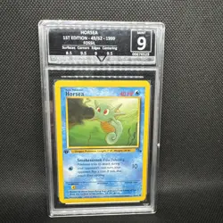Horsea 1st Edition Fossil 49/62 WOTC Vintage Pokemon 1999 grade 9 - Image 2