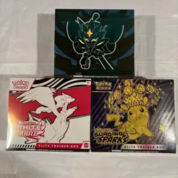 Pokemon Scarlet & Violet ETB Lot White Flare Twilight Masquerade Surging Sparks - Image 1