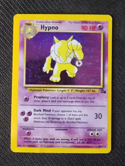 Pokemon TCG Hypno Fossil 8/62 Holo 1999-2000 Wizards Base Set Copyright Holo... - Image 1