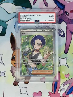Pokemon TCG Trainer Perrin Holo Rare Twilight Masquerade 209/167 PSA 9 - Image 1