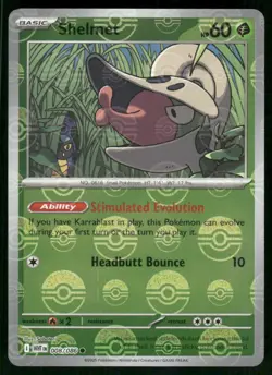 Shelmet (Poke Ball Pattern) 008/086 Common Holo NM Pokemon SV: White Flare - Image 1