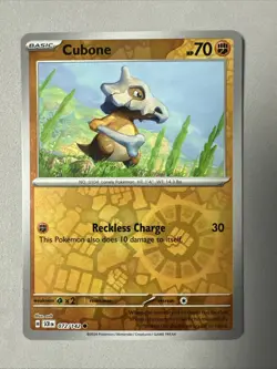 Pokemon TCG * SV Stellar Crown * 72/142 Cubone * REVERSE HOLO Common * FRESH PK - Image 1