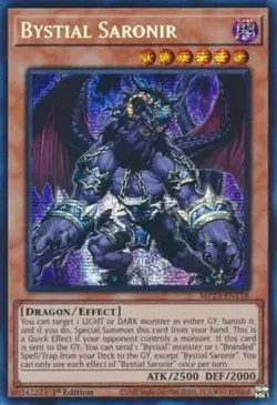 Yugioh! LP Bystial Saronir - MP23-EN158 - Prismatic Secret Rare - 1st Edition Li - Image 1