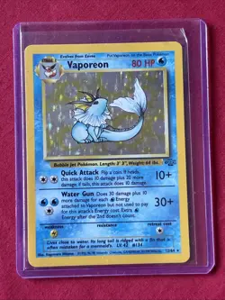 Vaporeon 12/64 Holo Shiny Card Excellent Condition Pokemon (T50) - Image 1