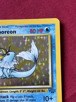 Vaporeon 12/64 Holo Shiny Card Excellent Condition Pokemon (T50) - Image 4