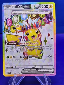 Pokemon TCG Pikachu EX Surging Sparks Ultra Rare Card 219/191 Scarlet & Violet - Image 2