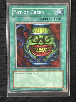 Yu-Gi-Oh TCG Pot of Greed SD2-EN017 Unlimited Edition Common Card - Image 1