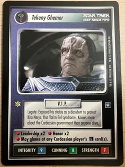 Tekeny Ghemor Star Trek CCG Card Game DS9 Rare LP - Image 1