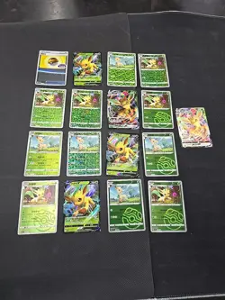 Lot Of 17 Leafeon Chinese Gem Pack 2 Pokemon Cards - Image 1