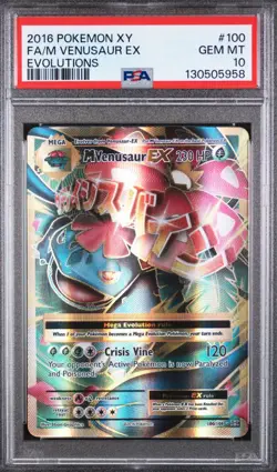 Pokemon M Venusaur EX 100/108 Evolutions Full Art Ultra Rare Card PSA 10 NEW - Image 1