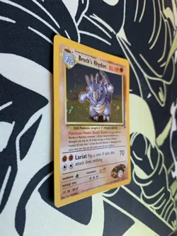 Pokemon BROCK'S RHYDON Card GYM HEROES Set 2/132 Holo Rare 081 💎NM💎 - Image 3