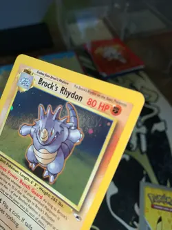 Pokemon BROCK'S RHYDON Card GYM HEROES Set 2/132 Holo Rare 081 💎NM💎 - Image 4