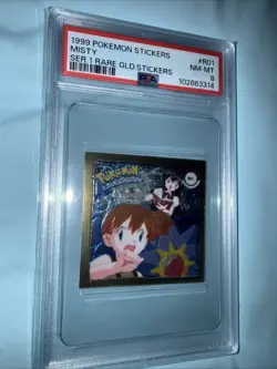 POKEMON CARD MISTY 01 ARTBOX STICKER SERIES 1 GOLD #1 GRADED PSA 8 1999 VINTAGE - Image 2