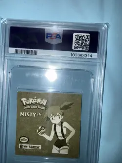 POKEMON CARD MISTY 01 ARTBOX STICKER SERIES 1 GOLD #1 GRADED PSA 8 1999 VINTAGE - Image 4