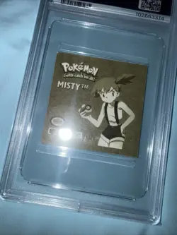 POKEMON CARD MISTY 01 ARTBOX STICKER SERIES 1 GOLD #1 GRADED PSA 8 1999 VINTAGE - Image 5