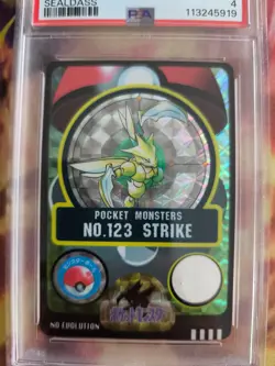 Pokemon Card Sichlor Scyther Strike Sealdass Bandai Prism Holo Japanese PSA 4 - Image 3