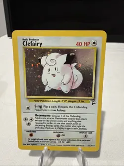 Pokemon TCG Clefairy Base Set 2 Holo Unlimited Rare Card 6/130 LP Condition - Image 1