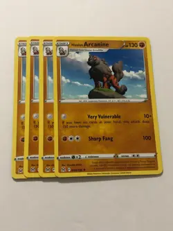 Pokemon Card Lost Origin 4x Playset Non Holo Hisuian Arcanine 084/196 NM - Image 1
