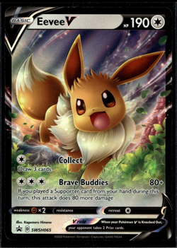 Eevee V SWSH065 - SWSH Black Star Promo Full Art - Pokemon TCG Card NM - Image 1