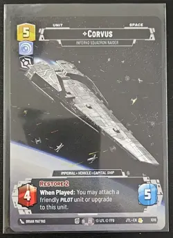 Star Wars Unlimited JTL Prestige Card #1016 Corvus - Image 1
