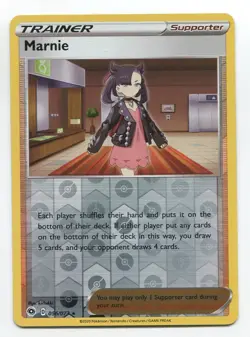 Pokemon TCG Sword & Shield Champion's Path Reverse Holo Rare Card #056 Marnie - Image 1
