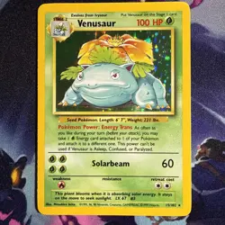 Pokemon TCG Venusaur Base Set Rare Card 15/102 Vintage Unlimited Nice Holo LP - Image 1