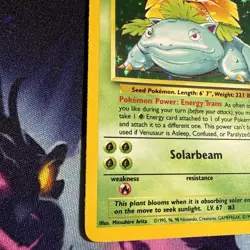 Pokemon TCG Venusaur Base Set Rare Card 15/102 Vintage Unlimited Nice Holo LP - Image 4