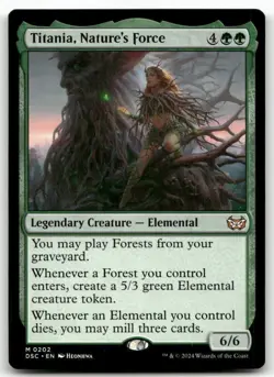 Titania, Nature's Force #202 MTG Duskmourn NM X1 - Image 1